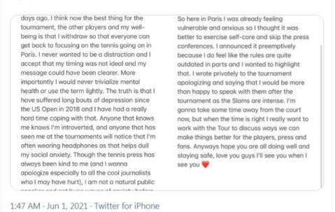 大坂直美以退赛平息争议 “心理健康”讨论远未结束